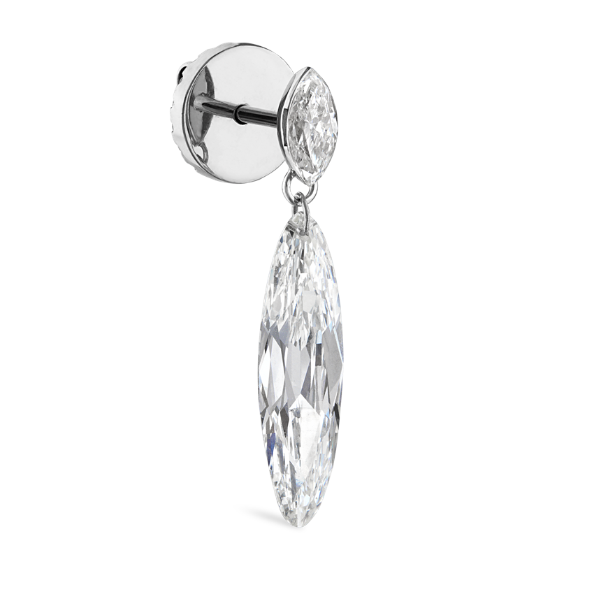 Marquise and Floating Lance Diamond Stud Earring