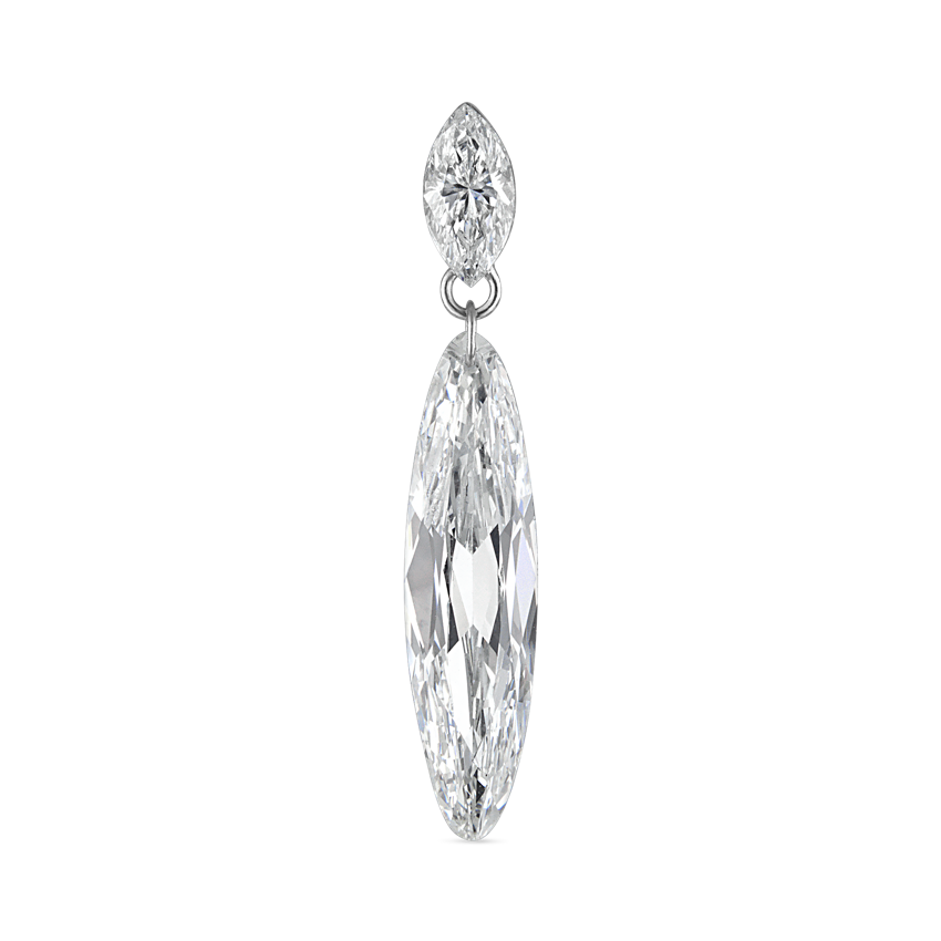 Marquise and Floating Lance Diamond Stud Earring