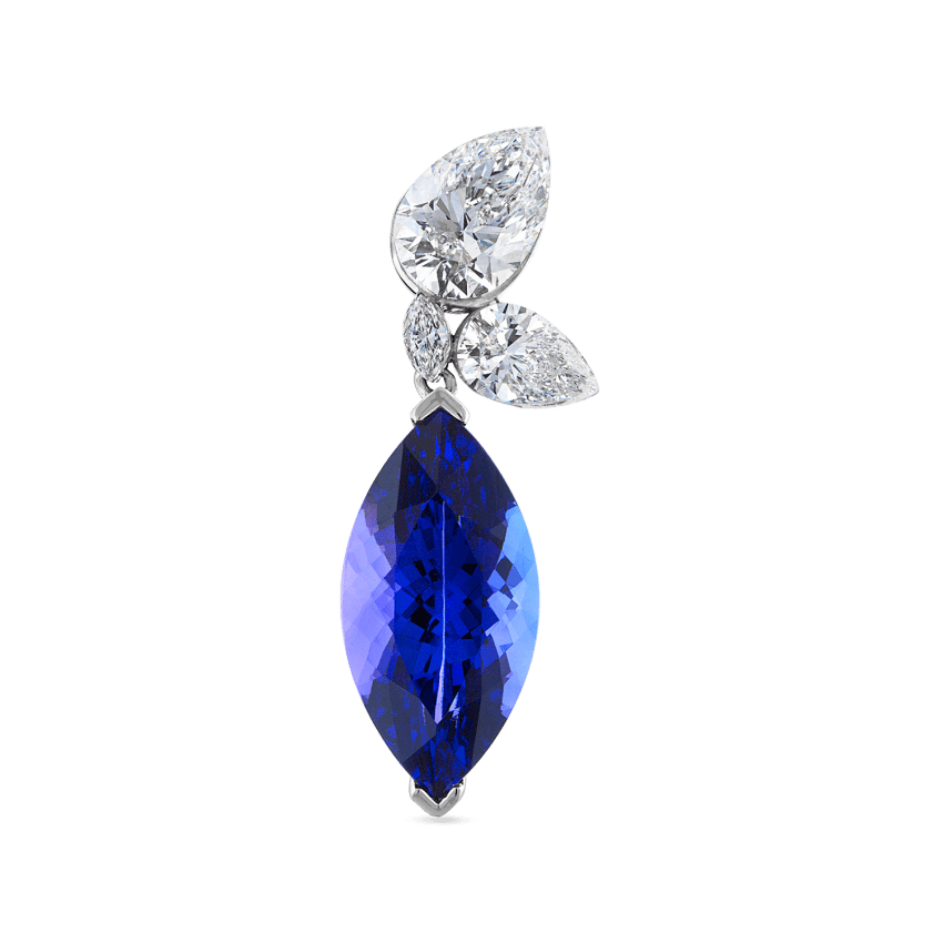 Grand Tanzanite Marquise Pear Diamond Echo Earring