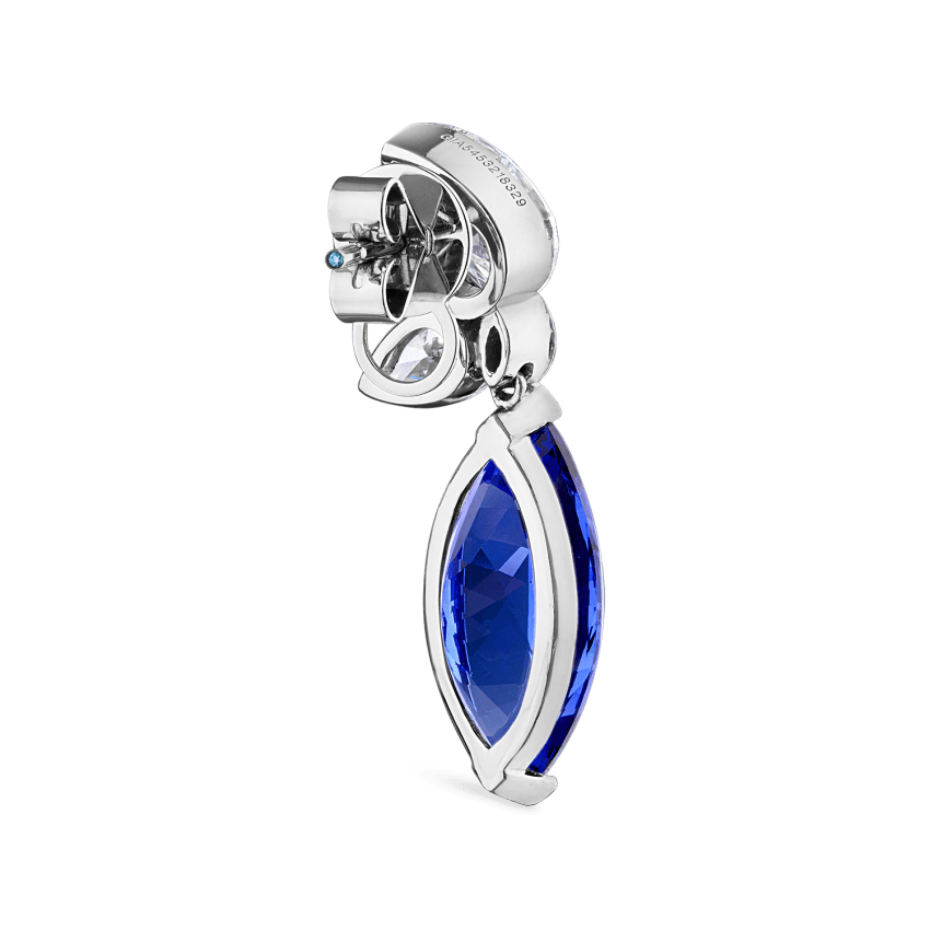 Grand Tanzanite Marquise Pear Diamond Echo Earring