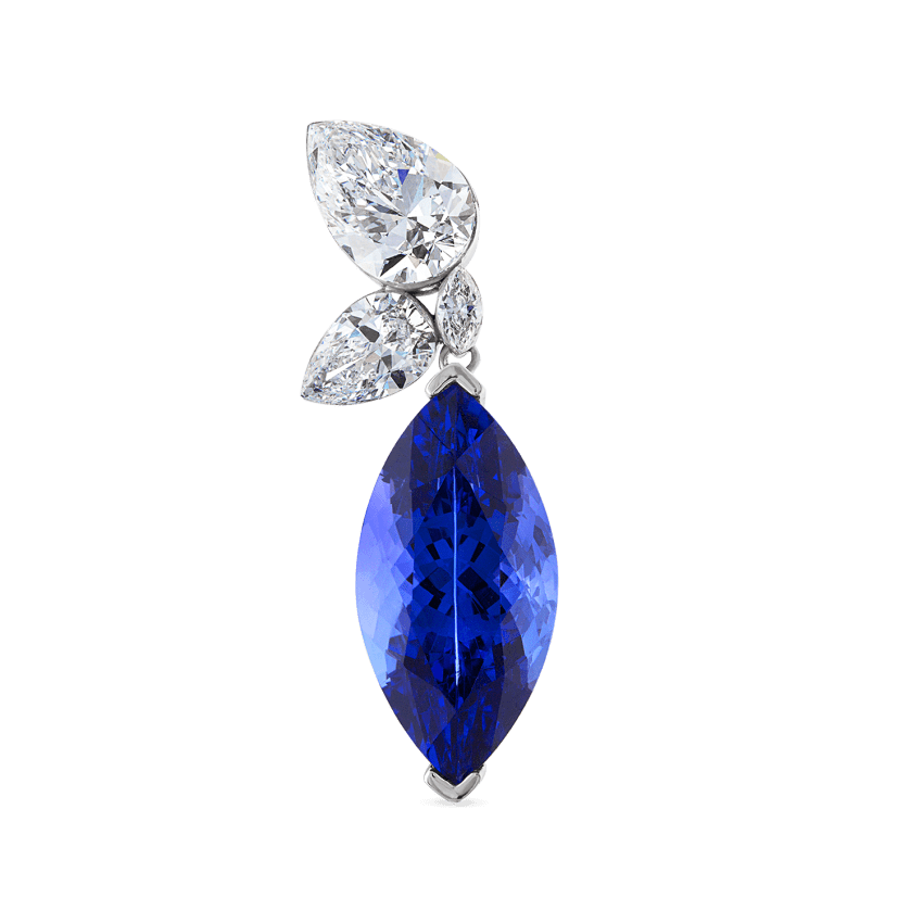 Grand Tanzanite Marquise Pear Diamond Echo Earring