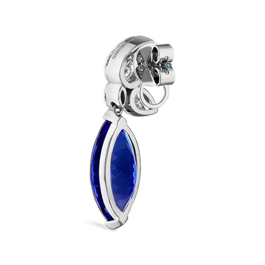 Grand Tanzanite Marquise Pear Diamond Echo Earring
