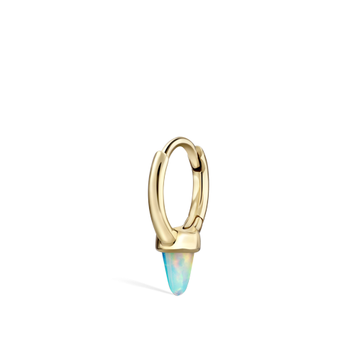 Opal Single Short Spike Hoop Earring (Non-Rotating)