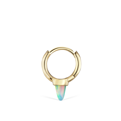 Opal Single Short Spike Hoop Earring (Non-Rotating)