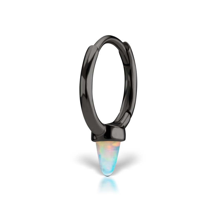Opal Single Short Spike Hoop Earring (Non-Rotating)