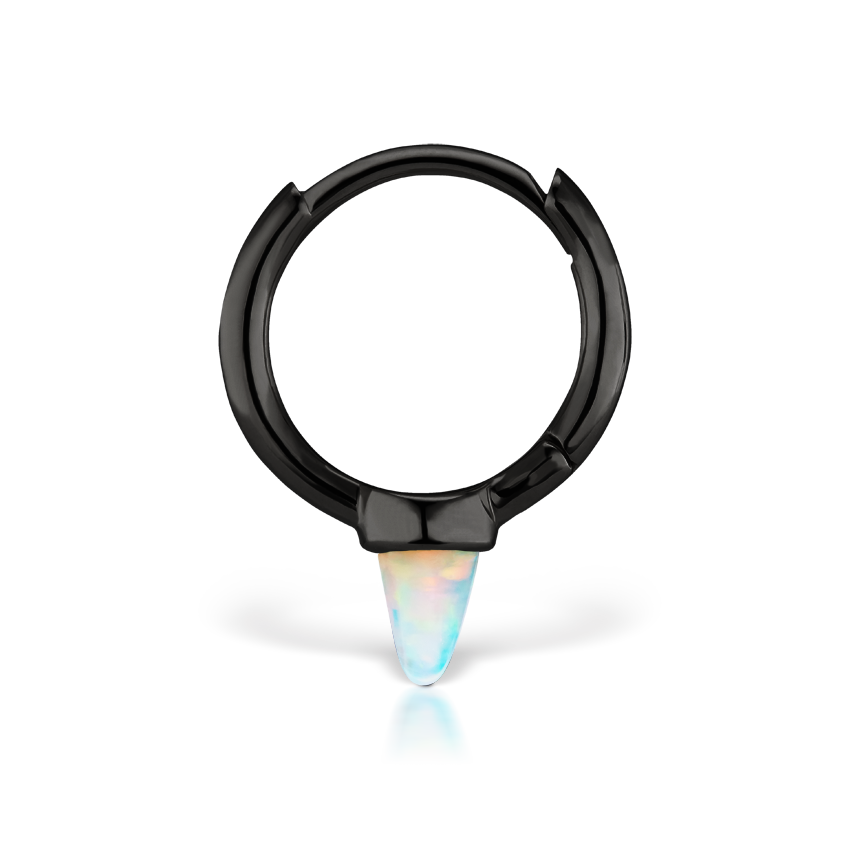 Opal Single Short Spike Hoop Earring (Non-Rotating)