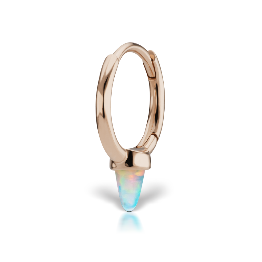 Opal Single Short Spike Hoop Earring (Non-Rotating)