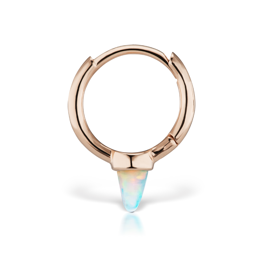 Opal Single Short Spike Hoop Earring (Non-Rotating)