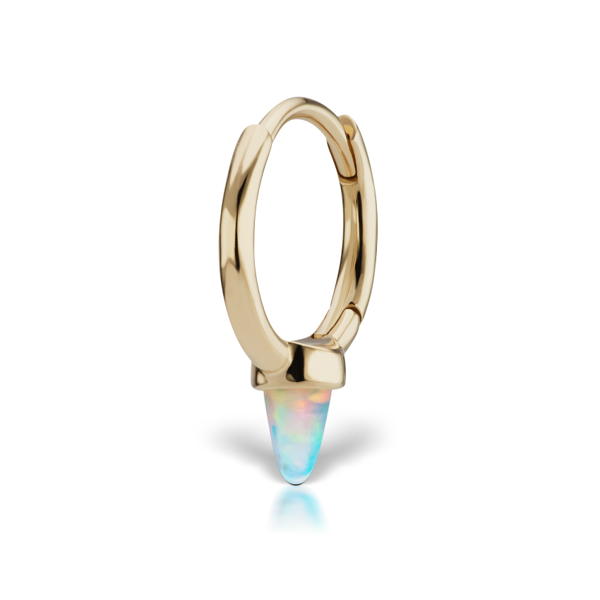Opal Single Short Spike Hoop Earring (Non-Rotating)