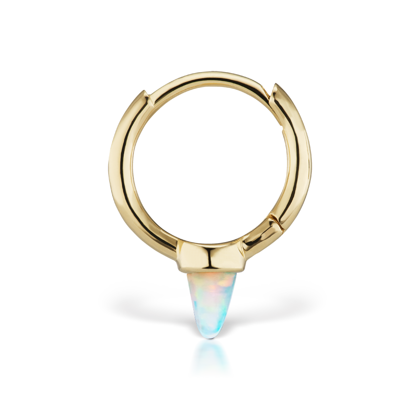 Opal Single Short Spike Hoop Earring (Non-Rotating)