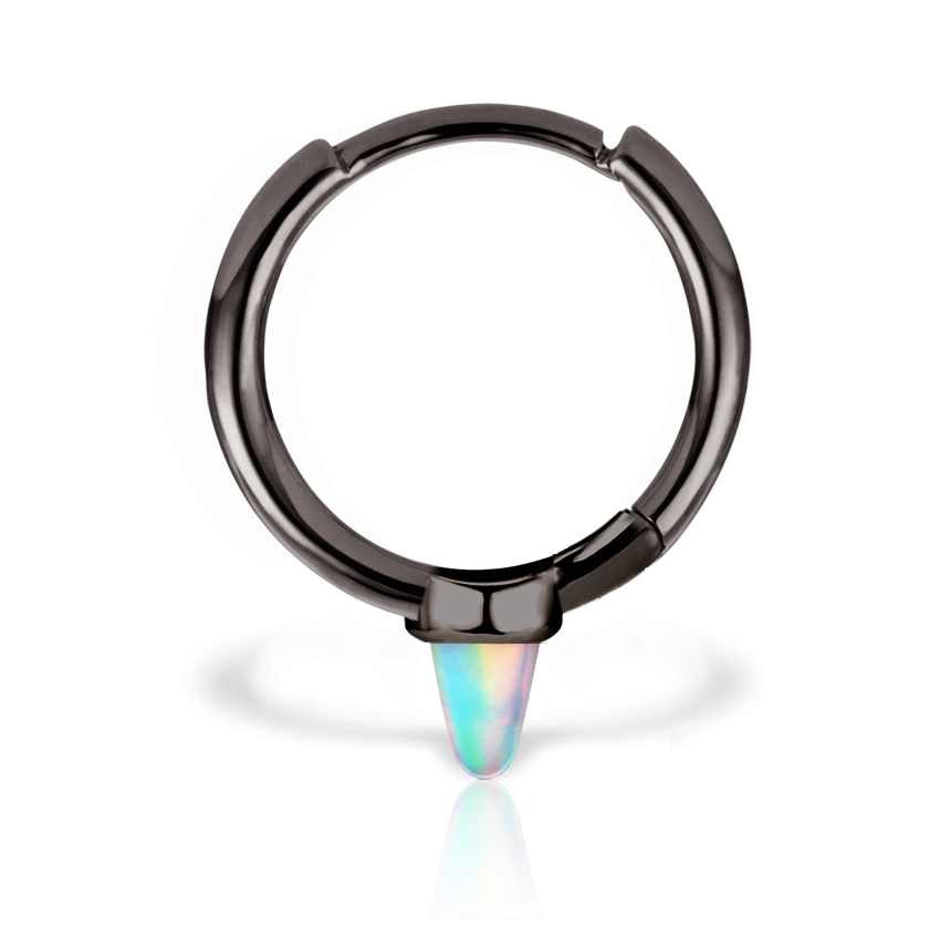 Opal Single Short Spike Hoop Earring (Non-Rotating)