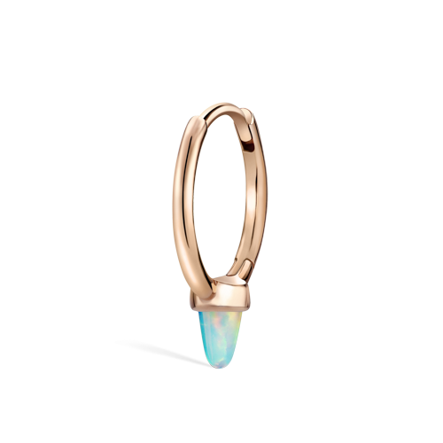 Opal Single Short Spike Hoop Earring (Non-Rotating)