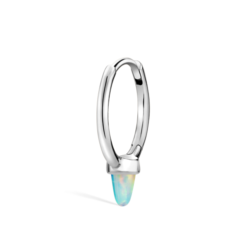 Opal Single Short Spike Hoop Earring (Non-Rotating)