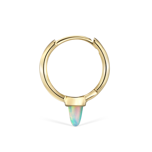 Opal Single Short Spike Hoop Earring (Non-Rotating)