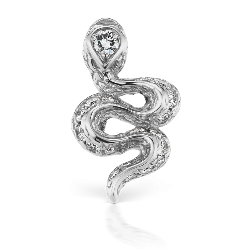 Large Diamond Pavé Snake Earstud
