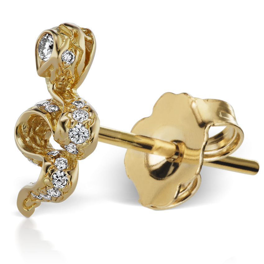 Large Diamond Pavé Snake Earstud