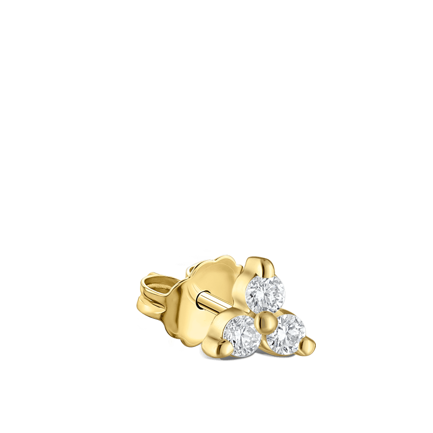 Diamond Trinity Stud Earring