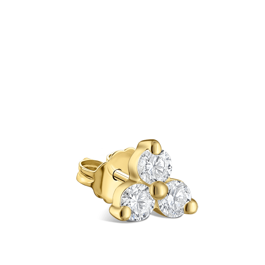 Diamond Trinity Stud Earring