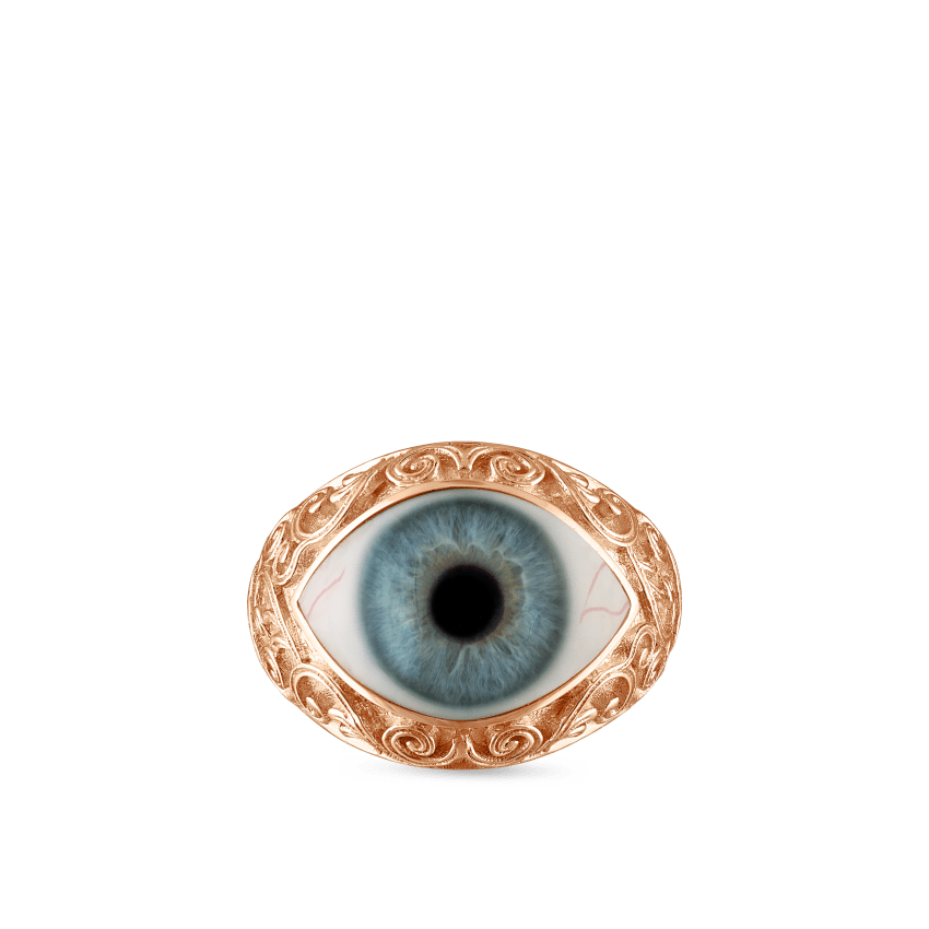 Lace and Pavé Diamond Eye Finger Ring
