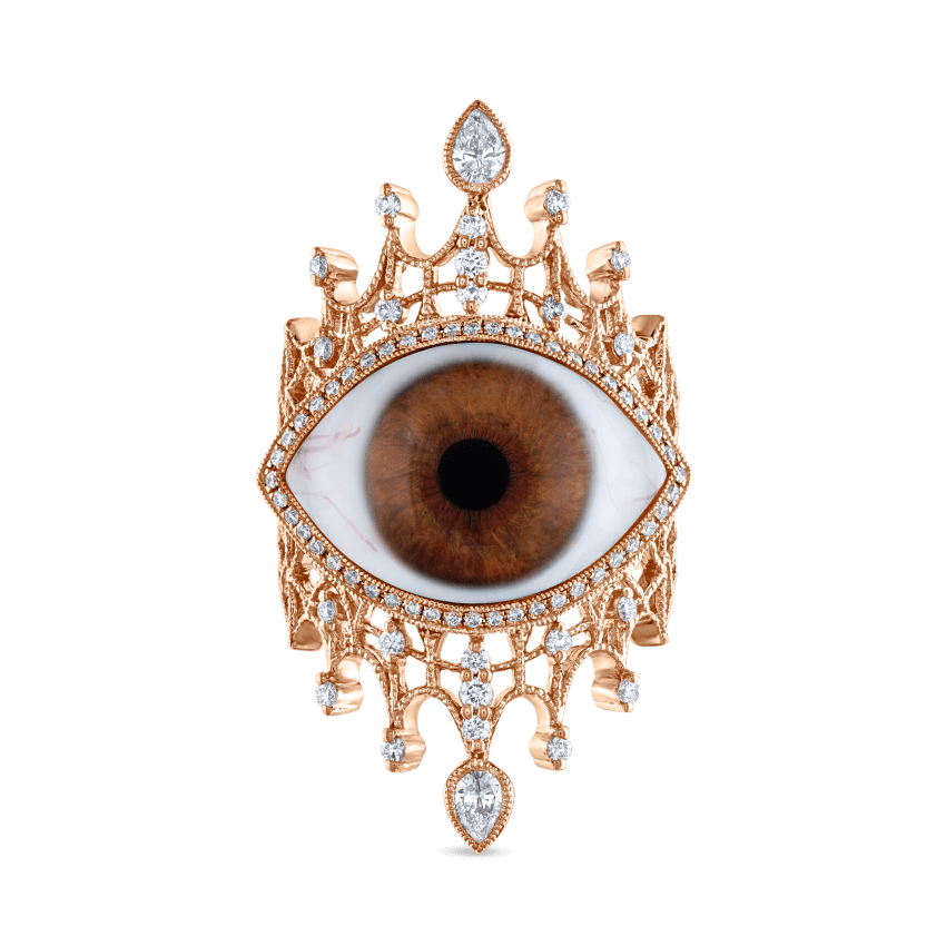 Diamond Crown Eye Finger Ring