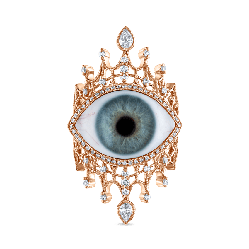 Diamond Crown Eye Finger Ring