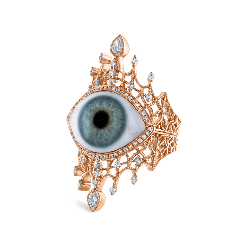 Diamond Crown Eye Finger Ring