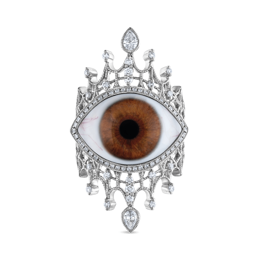 Diamond Crown Eye Finger Ring