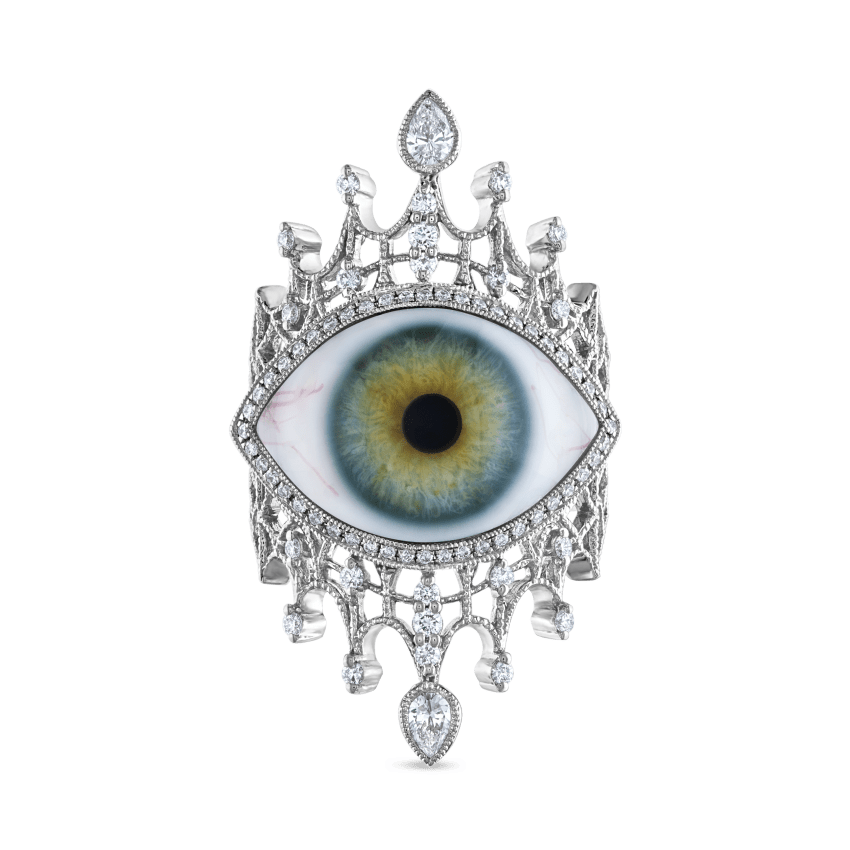 Diamond Crown Eye Finger Ring