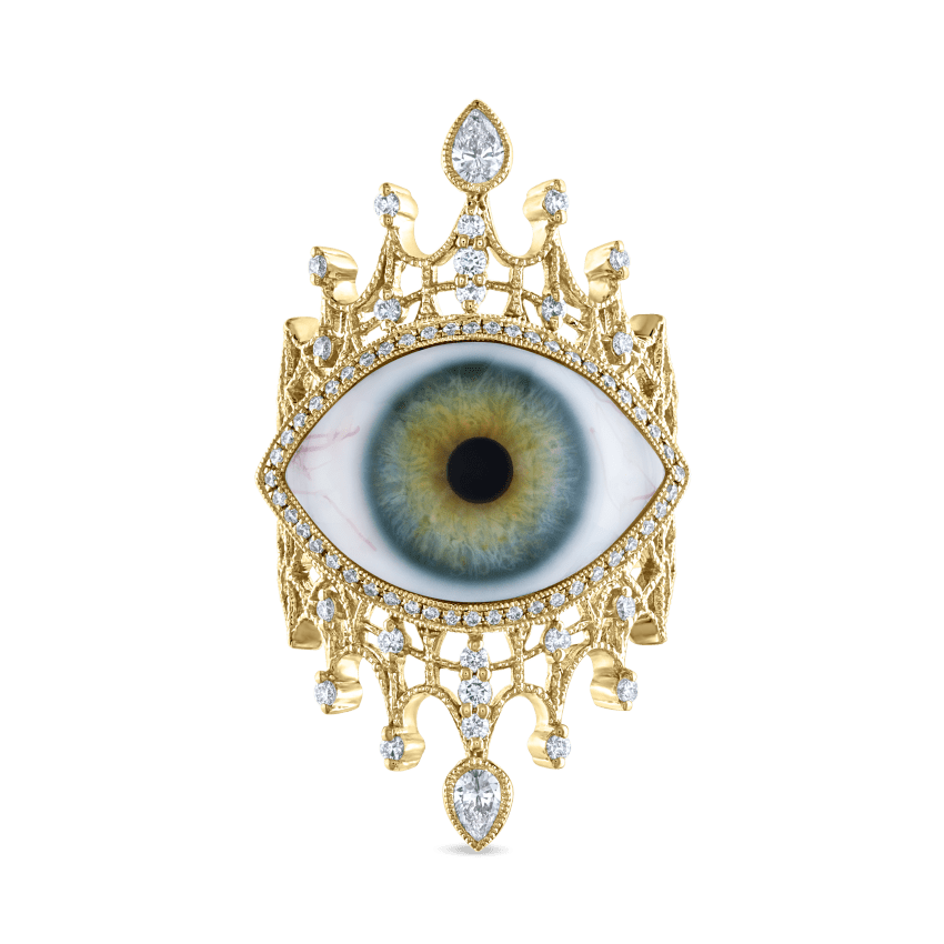 Diamond Crown Eye Finger Ring