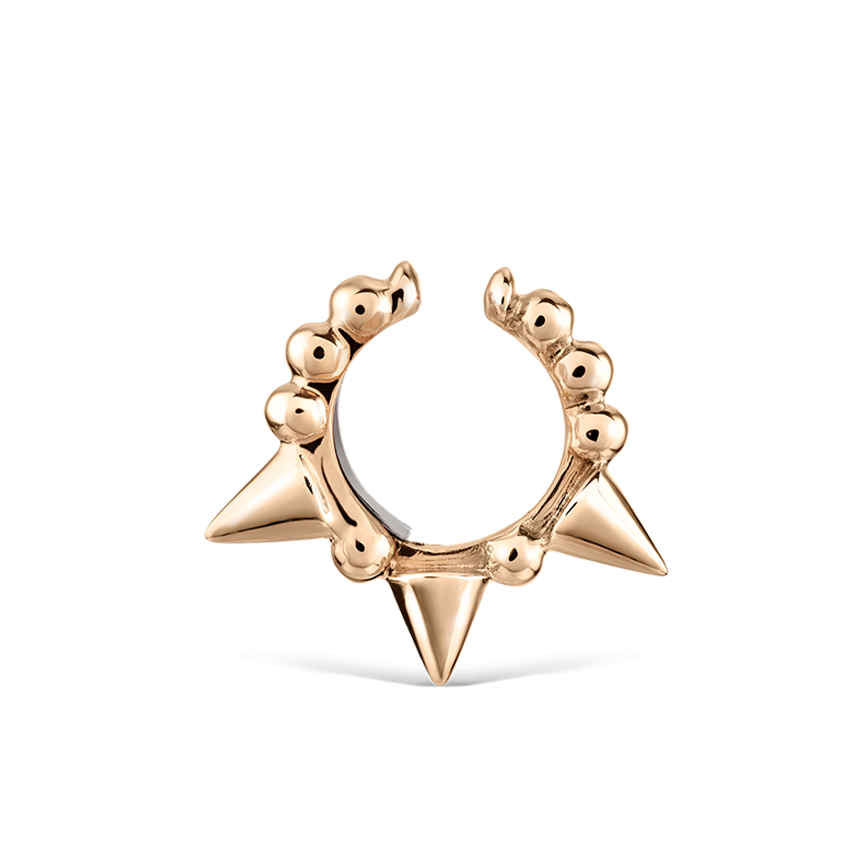 Granulated Triple Short Spike Tash Cuff Earring