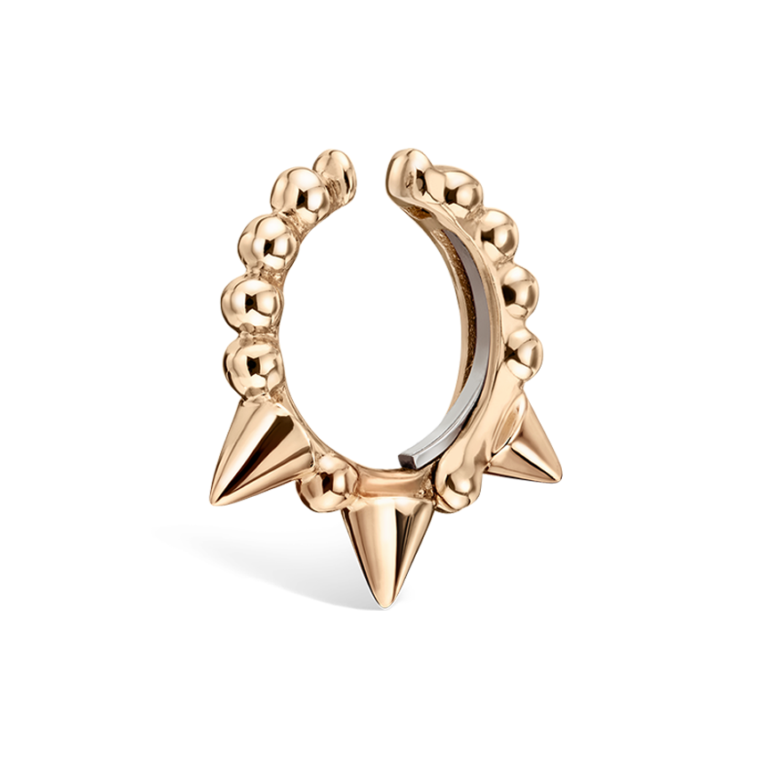 Granulated Triple Short Spike Tash Cuff Earring