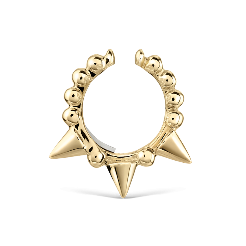 Granulated Triple Short Spike Tash Cuff Earring