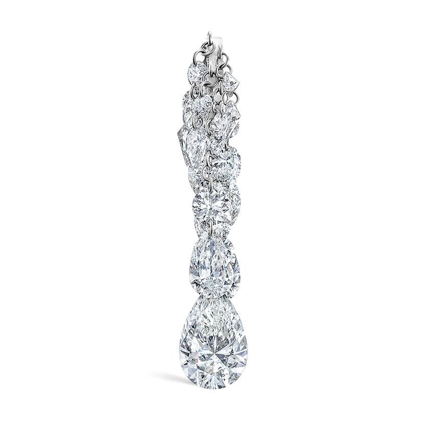 Grand Pear Floating Diamond Tassel