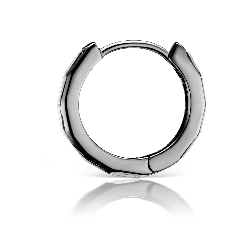 Invisible Set Baguette Diamond Eternity Hoop Earring