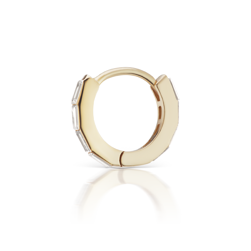 Invisible Set Baguette Diamond Eternity Hoop Earring