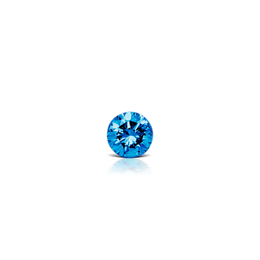 Invisible Set Blue Diamond Threaded Stud Earring With Titanium Backing