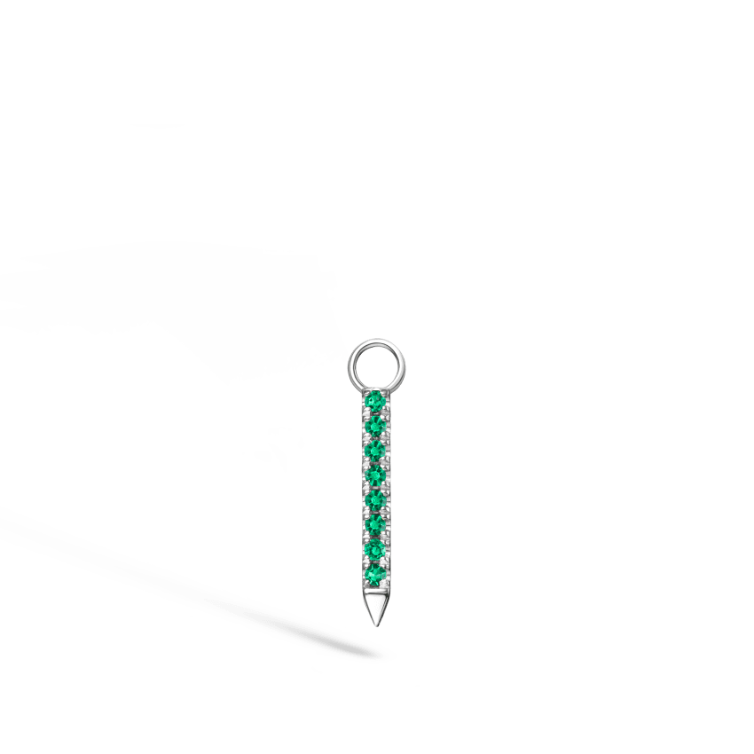Diamond and Emerald Eternity Bar Charm
