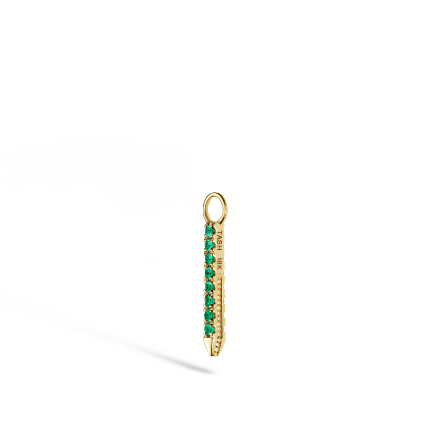 Diamond and Emerald Eternity Bar Charm