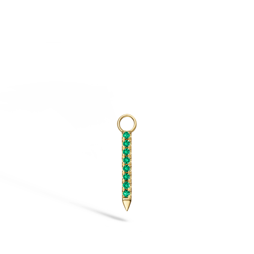Diamond and Emerald Eternity Bar Charm