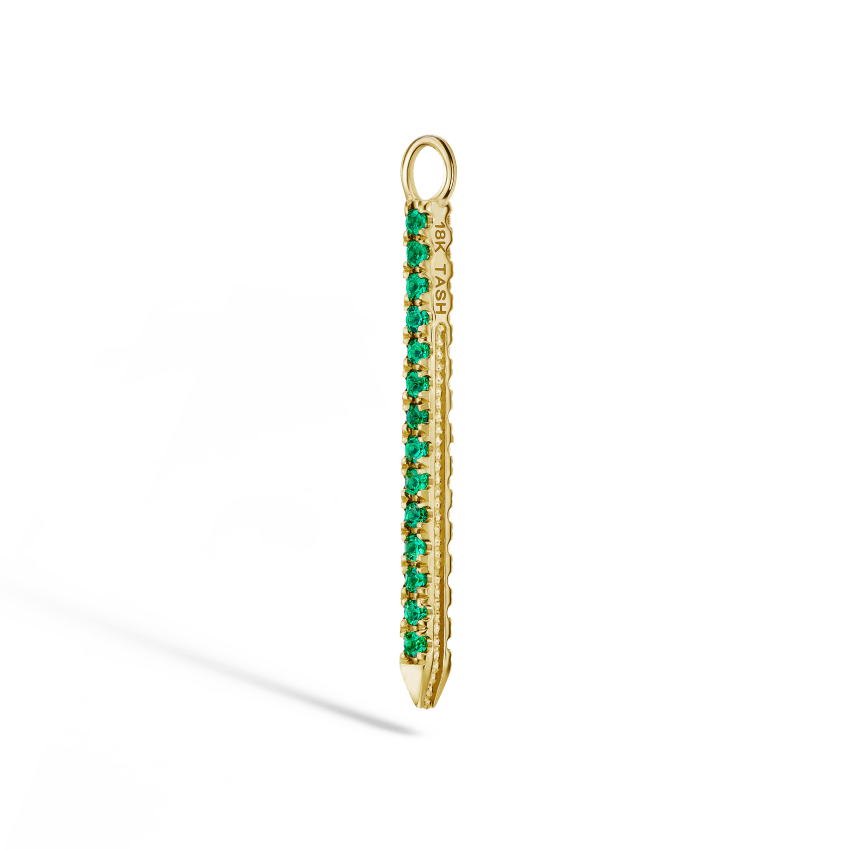 Diamond and Emerald Eternity Bar Charm