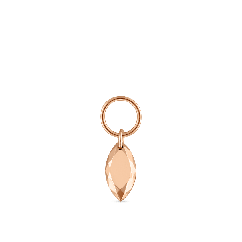Faceted Gold Marquise Charm
