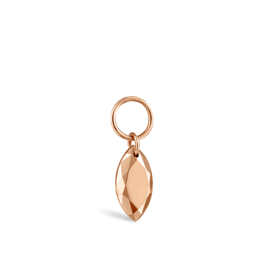 Faceted Gold Marquise Charm