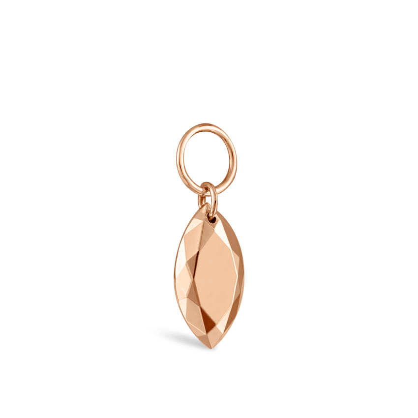 Faceted Gold Marquise Charm