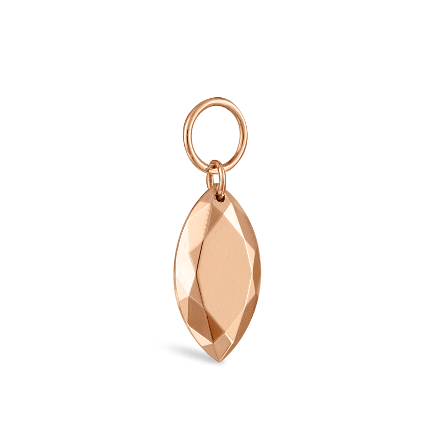 Faceted Gold Marquise Charm
