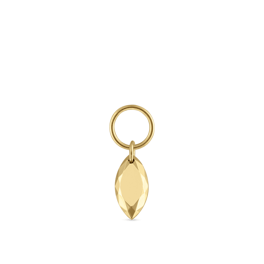 Faceted Gold Marquise Charm