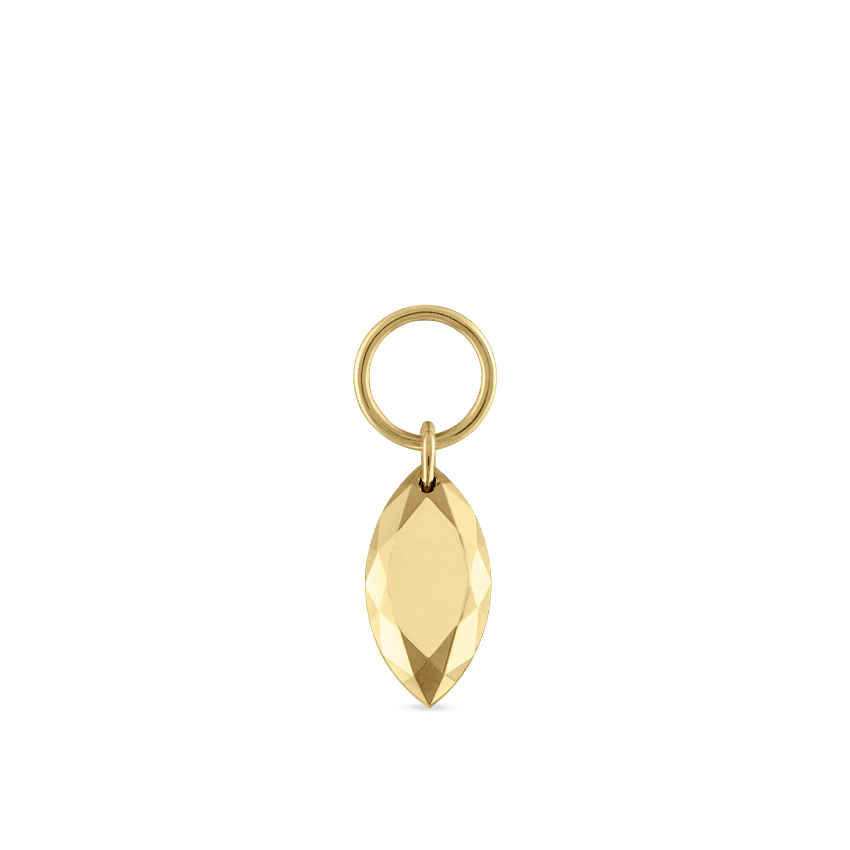 Faceted Gold Marquise Charm