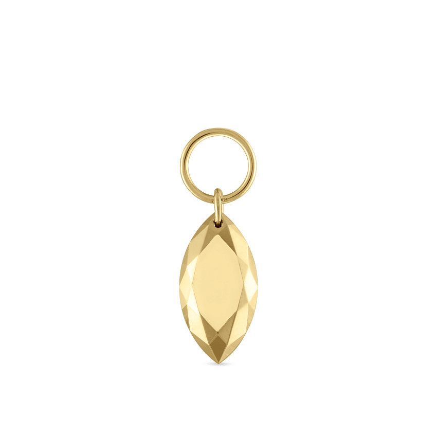 Faceted Gold Marquise Charm