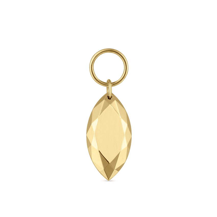 Faceted Gold Marquise Charm