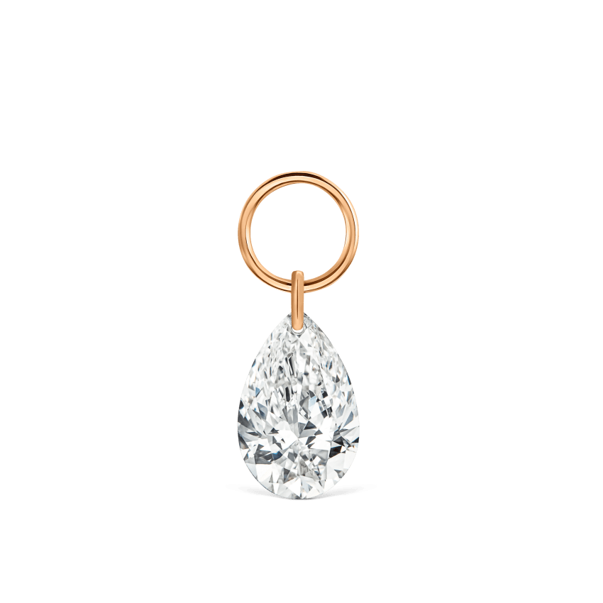Pear Floating Diamond Charm