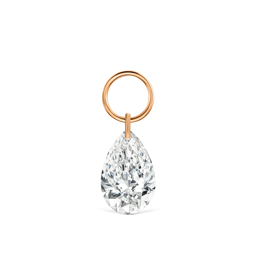 Pear Floating Diamond Charm